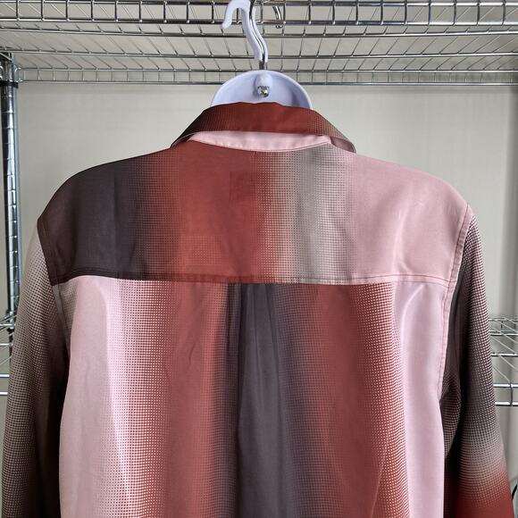 Reiss Women's Ombré Button Up Long Tunic Top‎ Size 6 Statement Modern Lagenlook - Picture 9 of 10